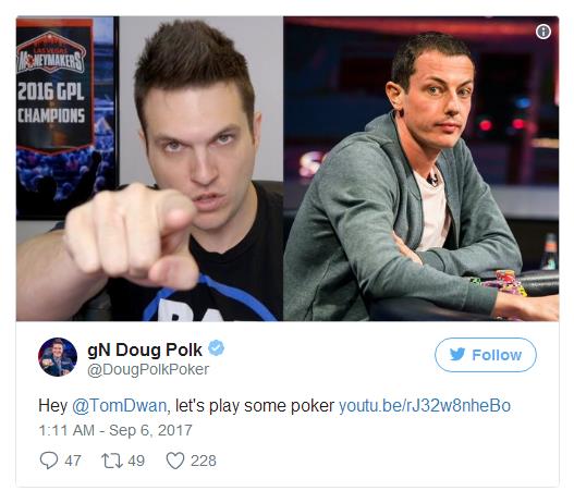 Doug Polk发布对Tom Dwan的500万扑克挑战