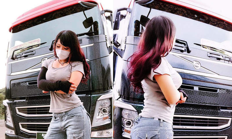 日本美女司机佐佐木梨乃 “卡车界的娜美”身材性感火辣