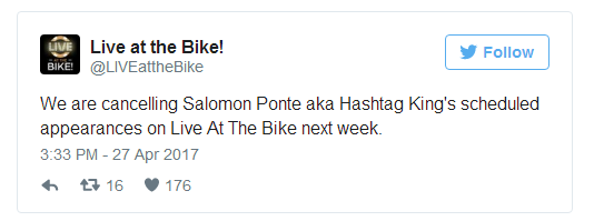 “Live at the Bike”取消Salomon Pont参赛资格