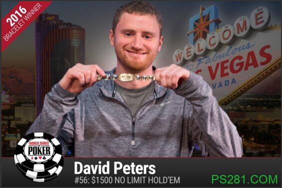 ​WSOP快讯：David Peters在1500美元买入无限德州扑克锦标赛中摘桂