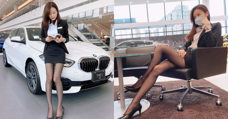 立馬下訂！「BMW超辣女業務」性感美腿太撩人啦！氣質甜美外型讓人好心動呀